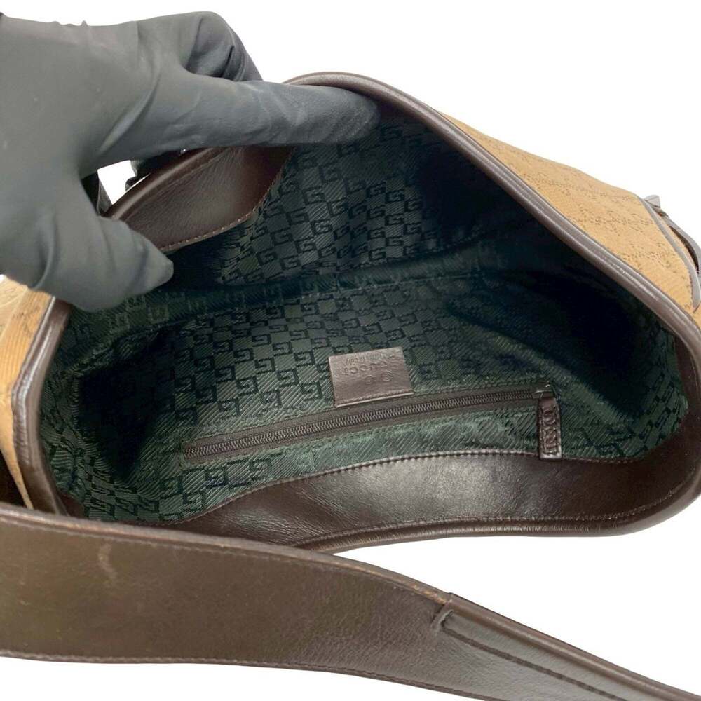 GUCCI Authentic Brown Leather Shoulder Bag - Picture 9 of 10